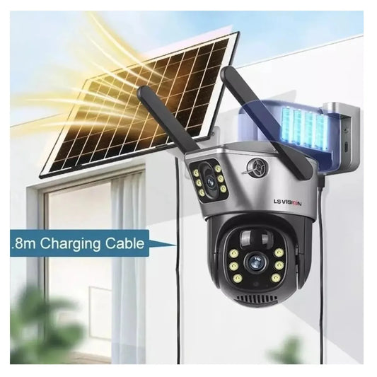 Cámara de seguridad  con panel solar doble lente 4G
